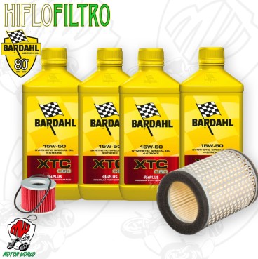 Kit tagliando Olio BARDAHL XTC 15W50 + Filtri KAWASAKI KZ 650 1978