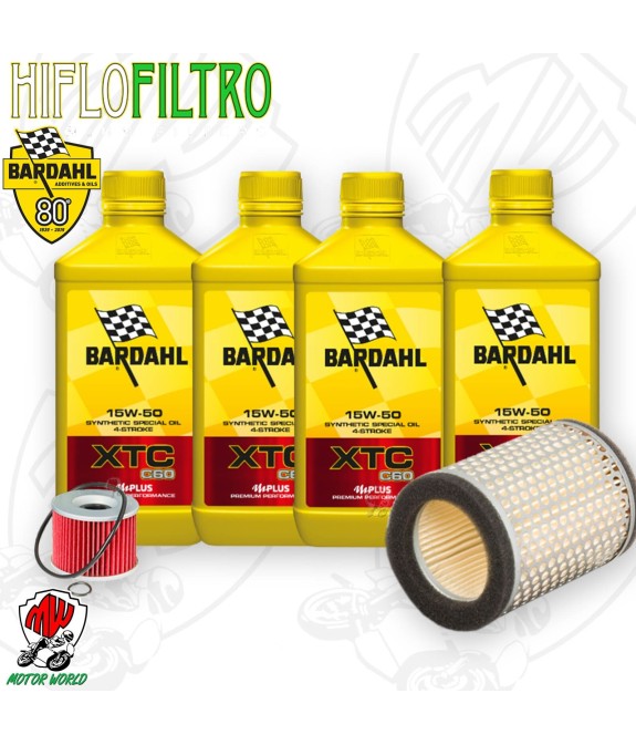 Kit tagliando Olio BARDAHL XTC 15W50 + Filtri KAWASAKI KZ 650 1978