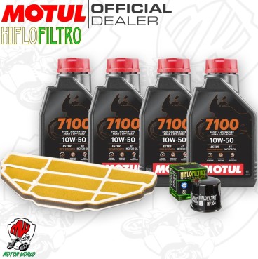 Kit tagliando Olio Motul 7100 10W50 + Filtri KAWASAKI Ninja ZZR 600 2005