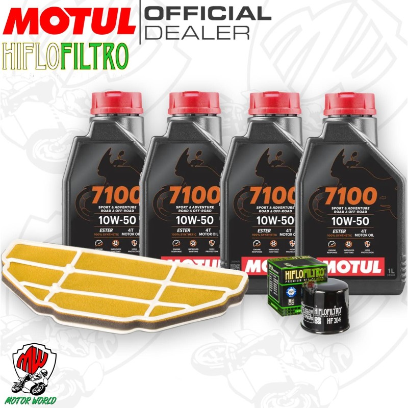 Kit tagliando Olio Motul 7100 10W50 + Filtri KAWASAKI Ninja ZZR 600 2005