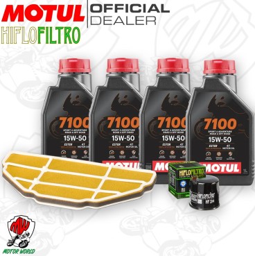 Kit tagliando Olio Motul 7100 15W50 + Filtri KAWASAKI Ninja ZZR 600 2005