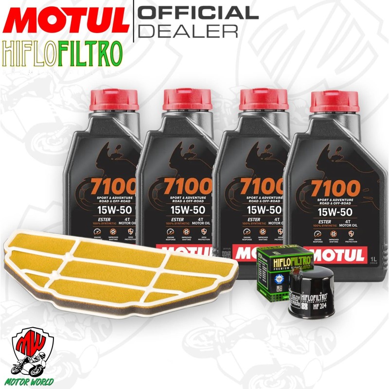 Kit tagliando Olio Motul 7100 15W50 + Filtri KAWASAKI Ninja ZZR 600 2005