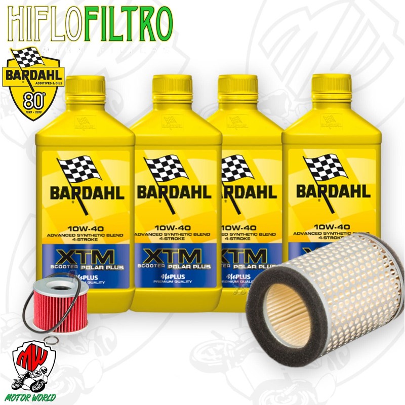 Kit tagliando Olio BARDAHL XTM 10W40 + Filtri KAWASAKI KZ 650 1978