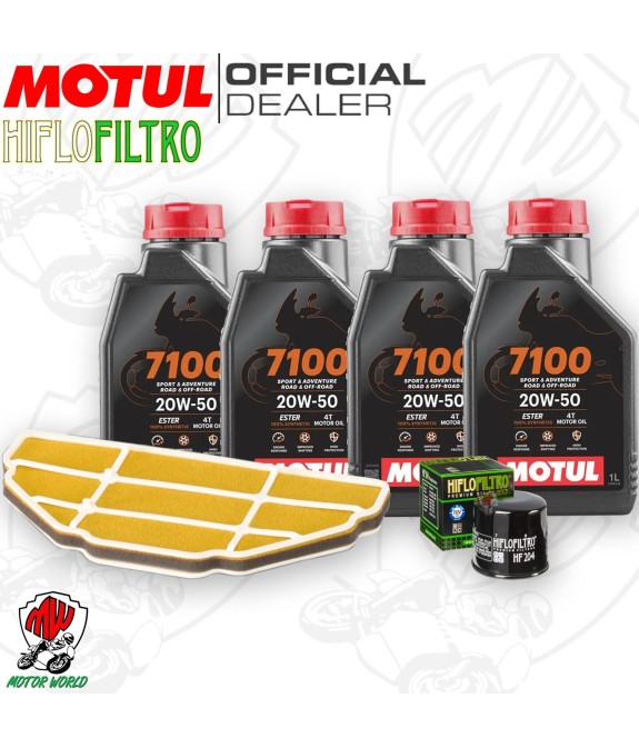 Kit tagliando Olio Motul 7100 20W50 + Filtri KAWASAKI Ninja ZZR 600 2005