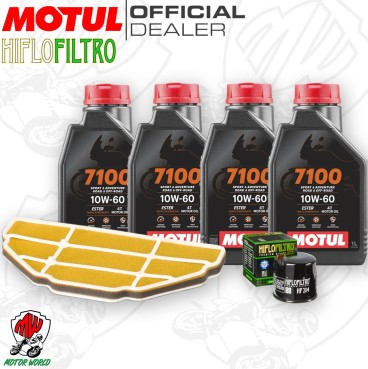 Kit tagliando Olio Motul 7100 10W60 + Filtri KAWASAKI Ninja ZZR 600 2005