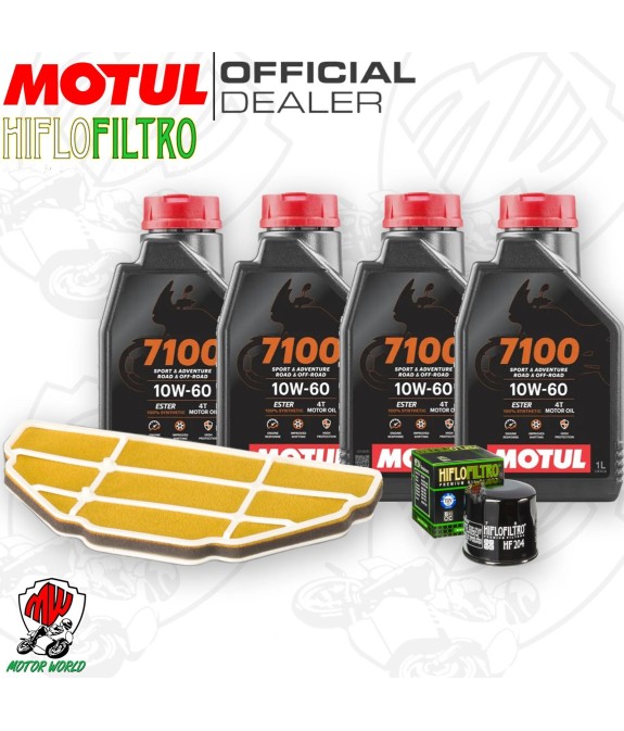 Kit tagliando Olio Motul 7100 10W60 + Filtri KAWASAKI Ninja ZZR 600 2005