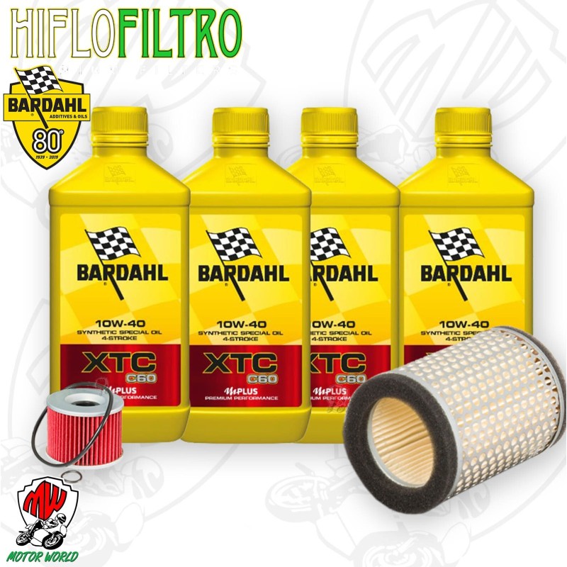 Kit tagliando Olio BARDAHL XTC 10W40 + Filtri KAWASAKI KZ 650 1978