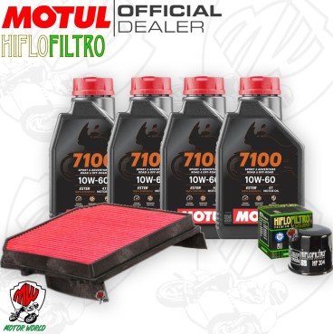 Kit tagliando Olio Motul 7100 10W60 + Filtri HONDA XL 1000 V ABS 2004 Varadero