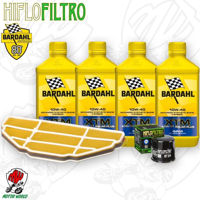 Kit tagliando Olio BARDAHL XTM 10W40 + Filtri KAWASAKI Ninja ZZR 600 2005
