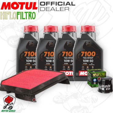 Kit tagliando Olio Motul 7100 10W50 + Filtri HONDA XL 1000 V ABS 2004 Varadero