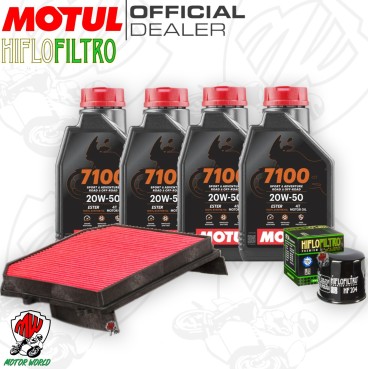 Kit tagliando Olio Motul 7100 20W50 + Filtri HONDA XL 1000 V ABS 2004 Varadero