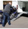 Coppia 2 pezzi rampa pedana di carico ripiegabile per moto in alluminio 340 kg