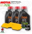 Kit tagliando Olio Motul 7100 20W50 + Filtri KAWASAKI ER-6F 650 ABS 2006