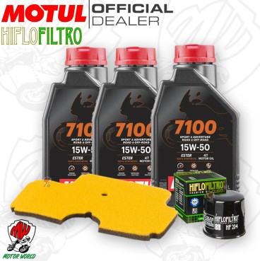 Kit tagliando Olio Motul 7100 15W50 + Filtri KAWASAKI ER-6F 650 ABS 2006