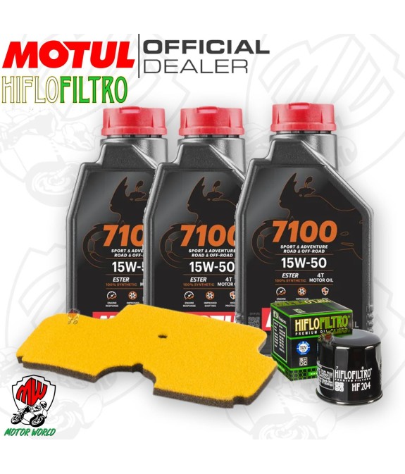 Kit tagliando Olio Motul 7100 15W50 + Filtri KAWASAKI ER-6F 650 ABS 2006