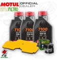 Kit tagliando Olio Motul 7100 15W50 + Filtri KAWASAKI ER-6F 650 ABS 2006