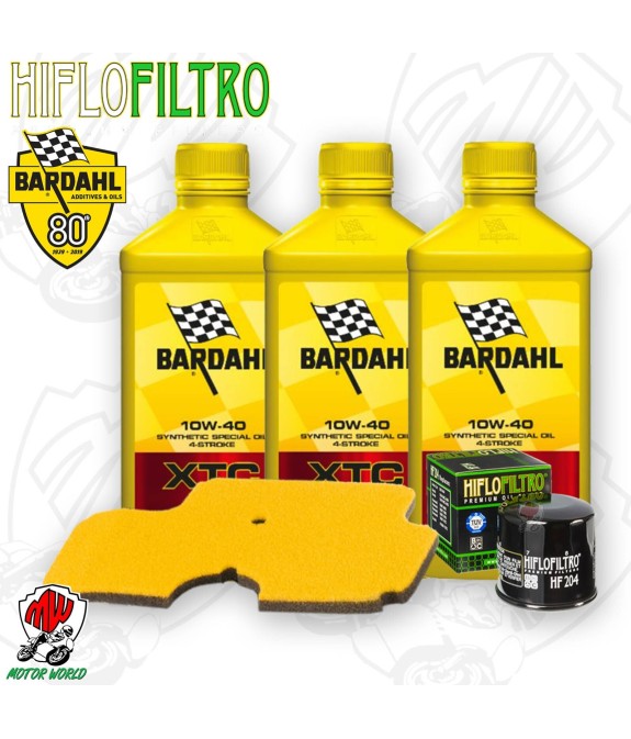 Kit tagliando Olio BARDAHL XTC 10W40 + Filtri KAWASAKI ER-6F 650 ABS 2006