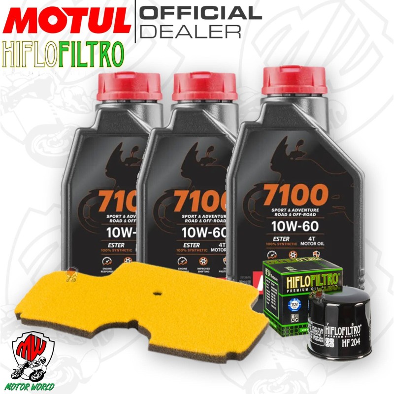 Kit tagliando Olio Motul 7100 10W60 + Filtri KAWASAKI ER-6F 650 ABS 2006