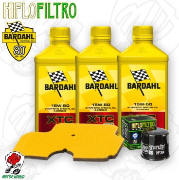 Kit tagliando Olio BARDAHL XTC 15W50 + Filtri KAWASAKI ER-6F 650 ABS 2006