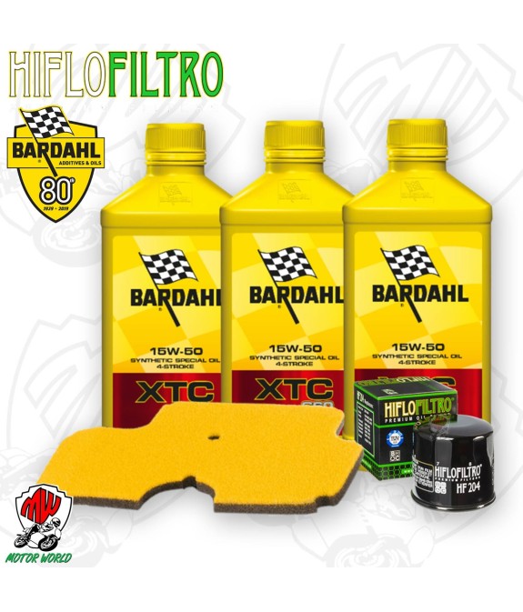 Kit tagliando Olio BARDAHL XTC 15W50 + Filtri KAWASAKI ER-6F 650 ABS 2006