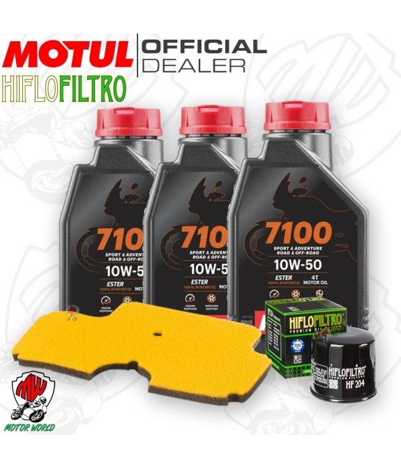 Kit tagliando Olio Motul 7100 10W50 + Filtri KAWASAKI ER-6F 650 ABS 2006