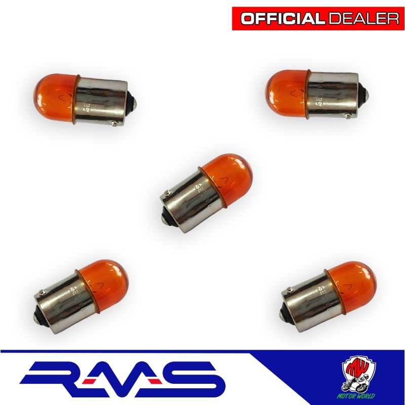 KIT 5 LAMPADINE 12 VOLT 10w LUCE ARANCIONE KIT 5 LAMPADINE 12 VOLT 10w LUCE ARANCIONE