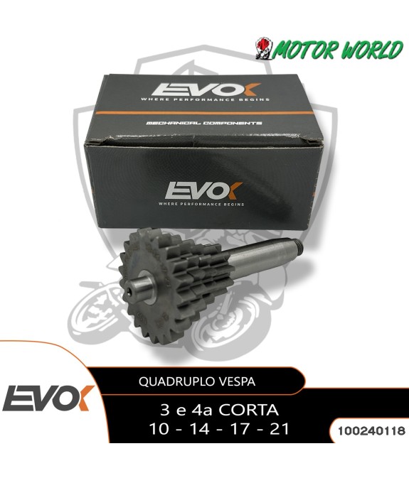 INGRANAGGIO QUADRUPLO EVOK 3 4 CORTA VESPA 50 125 PK S XL N V FL RUSH