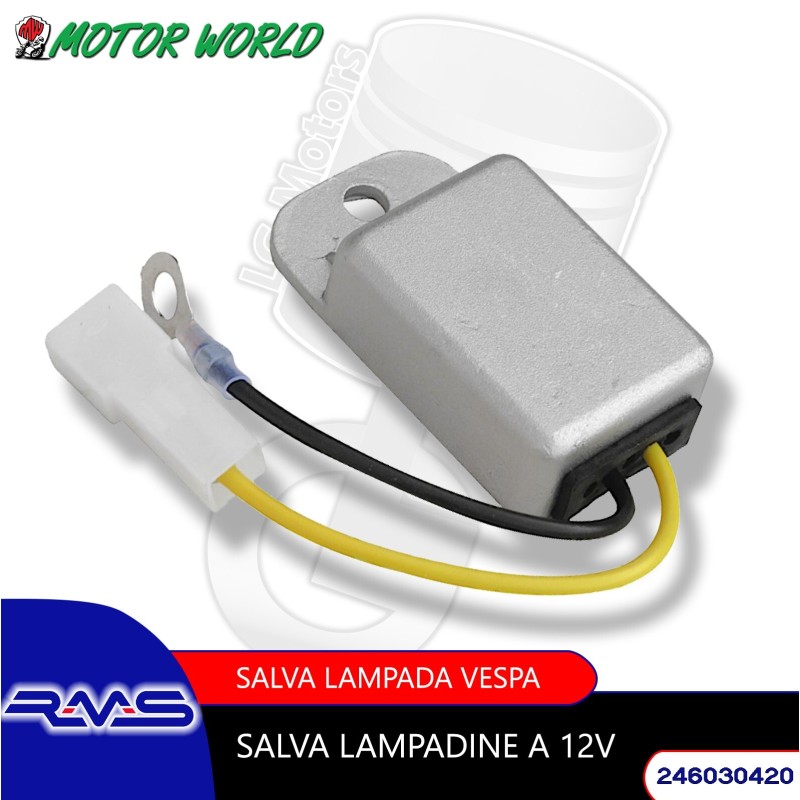 REGOLATORE DI TENSIONE 12V VESPA LAMBRETTA APE SALVALAMPADA UNIVERSALE MOTO