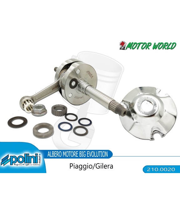 210.0020 ALBERO MOTORE PIAGGIO - GILERA Ø39,3 BIELLA 85 mm