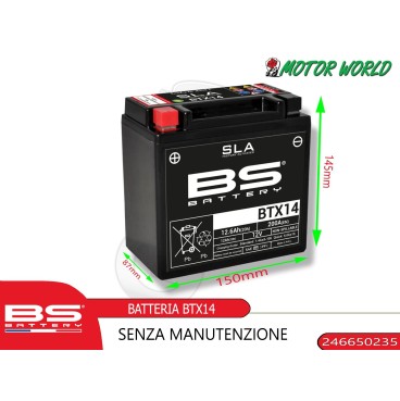 BATTERIA BS BTX14 BMW NINET ABS 1200 2015
