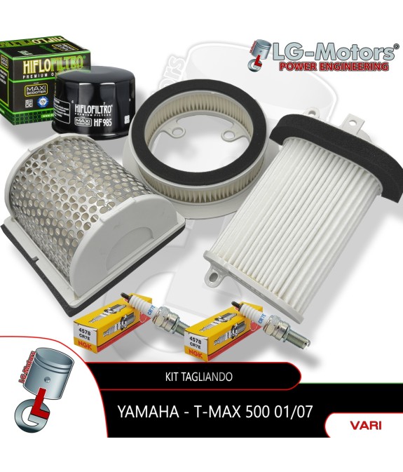 KIT TAGLIANDO FILTRI ARIA OLIO + CANDELE NGK YAMAHA TMAX T MAX 500 2001 2007