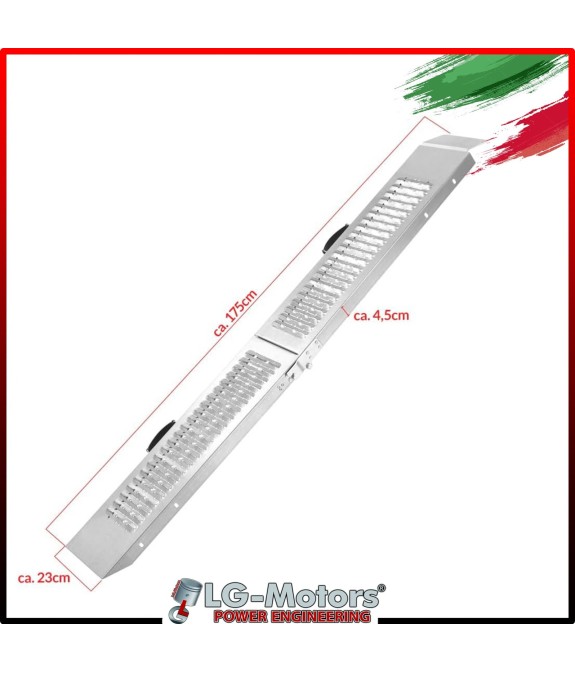 Rampa di carico per moto quad acciaio galvanizzato pieghevole con maniglie