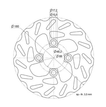 175.0038 DISCO FRENO ANTERIORE POLINI MBK BOOSTER SPIRIT YAMAHA BW'S 50 CC D.180