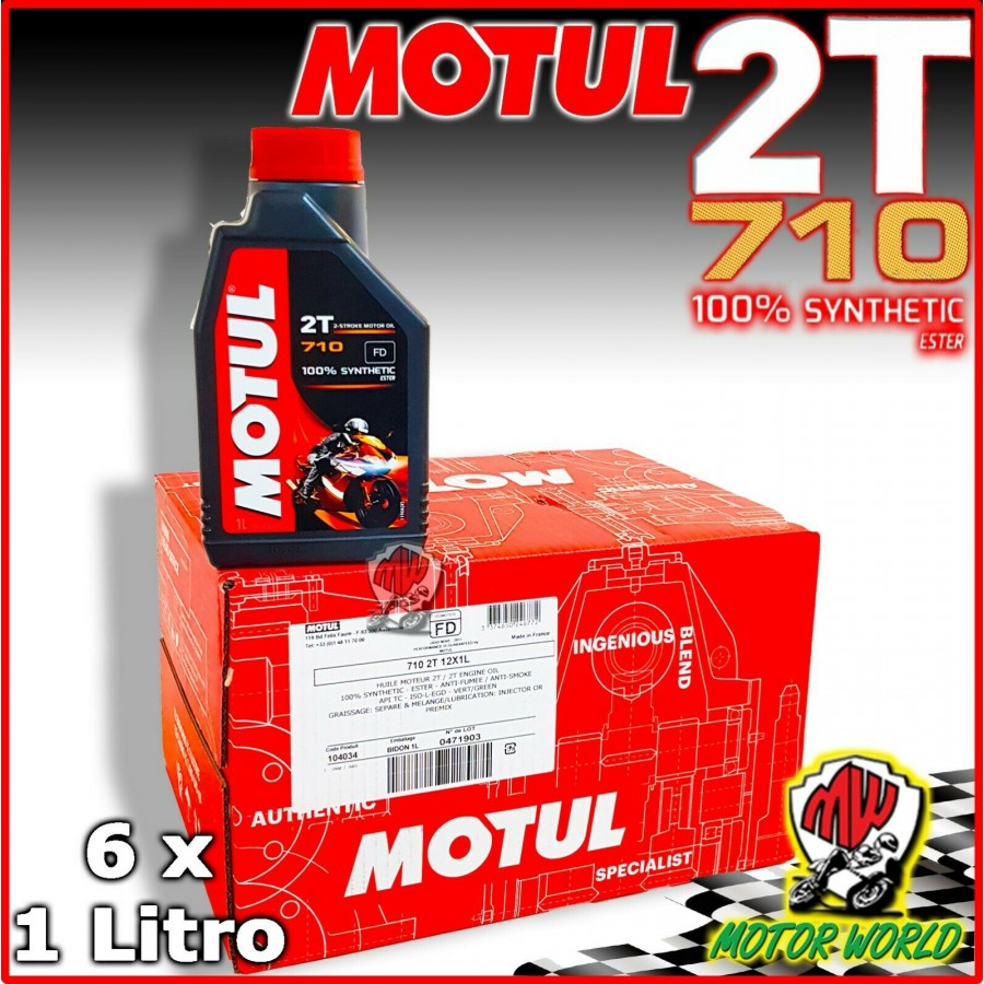 Olio Motore Moto Motul 710 6 litri 2 tempi 100% Sintetico Estere
