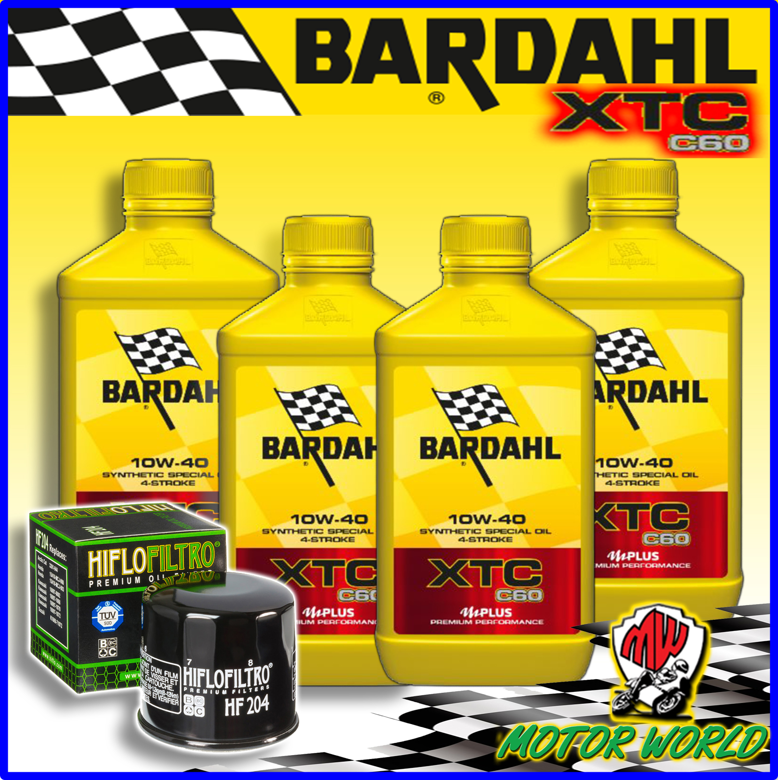 KIT TAGLIANDO MOTUL 7100 10W40 + FILTRO HIFLO HF204 HONDA CB F Hornet 600 2008