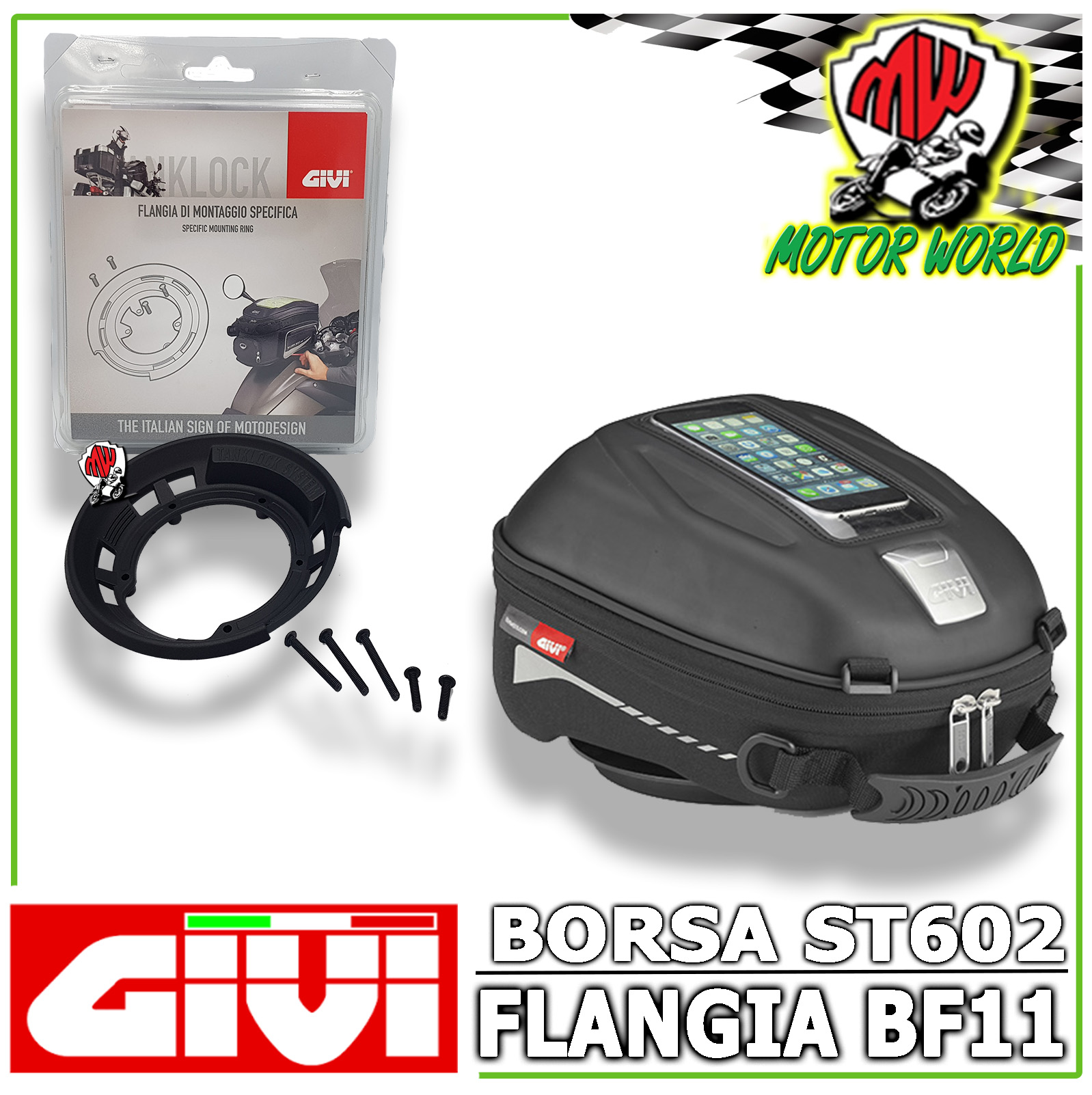 BORSA DA SERBATOIO GIVI TANKLOCK ST602 FLANGIA BF11 DUCATI MULTISTRADA ENDURO 1200 2017
