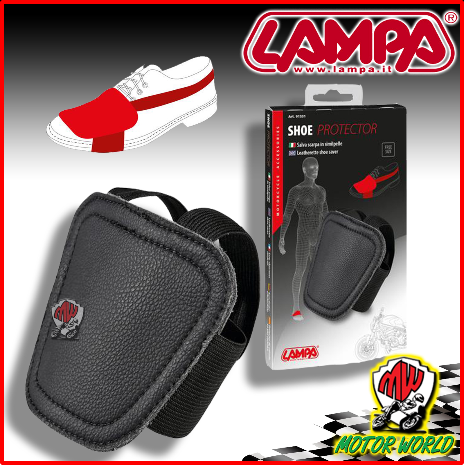 LAMPA SALVA SCARPA in pelle fascia proteggi scarpe da Moto scooter