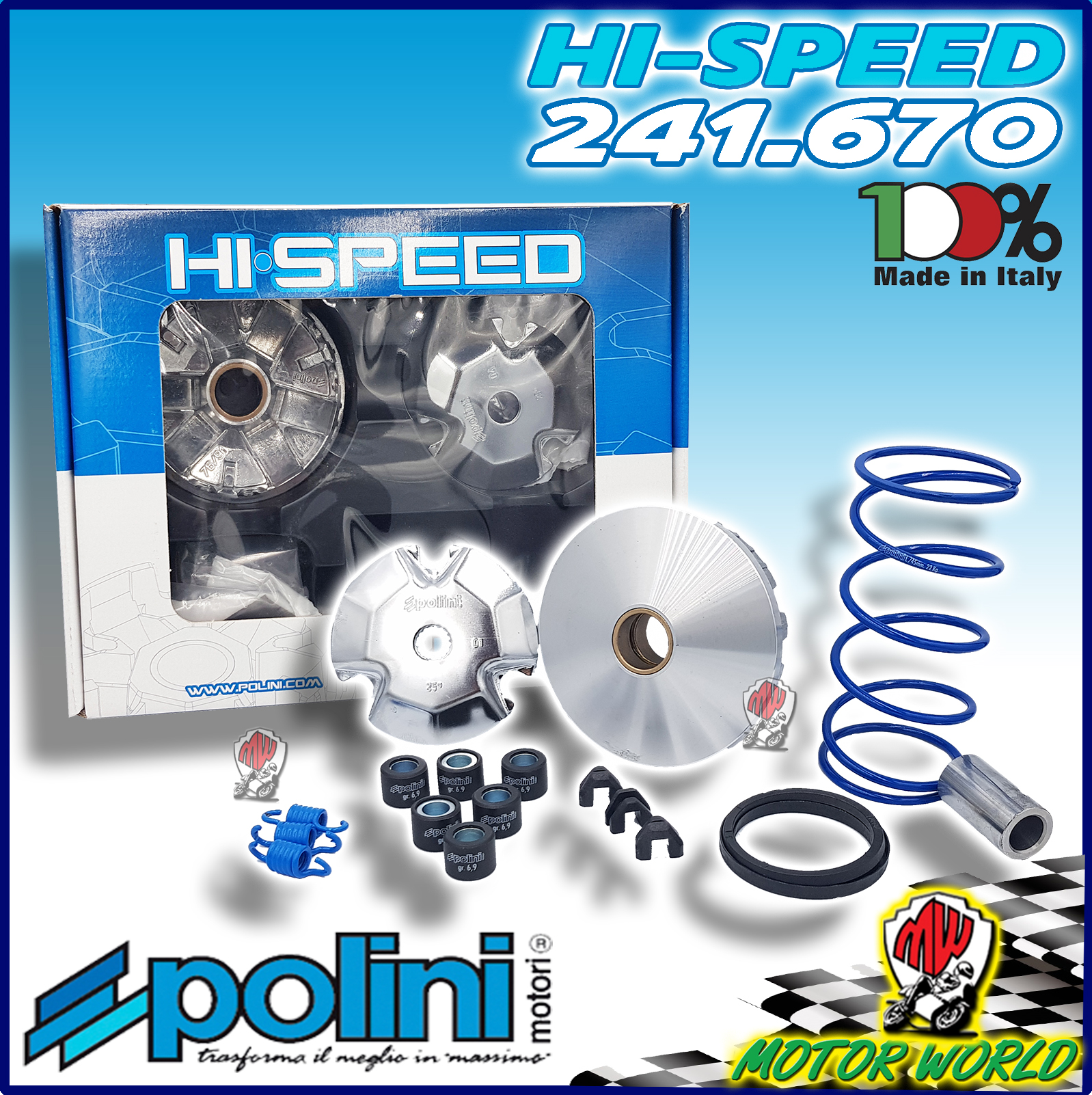SPEED 6 RULLI MBK BOOSTER YAMAHA BWS VARIATORE POLINI COD 241.671 HI