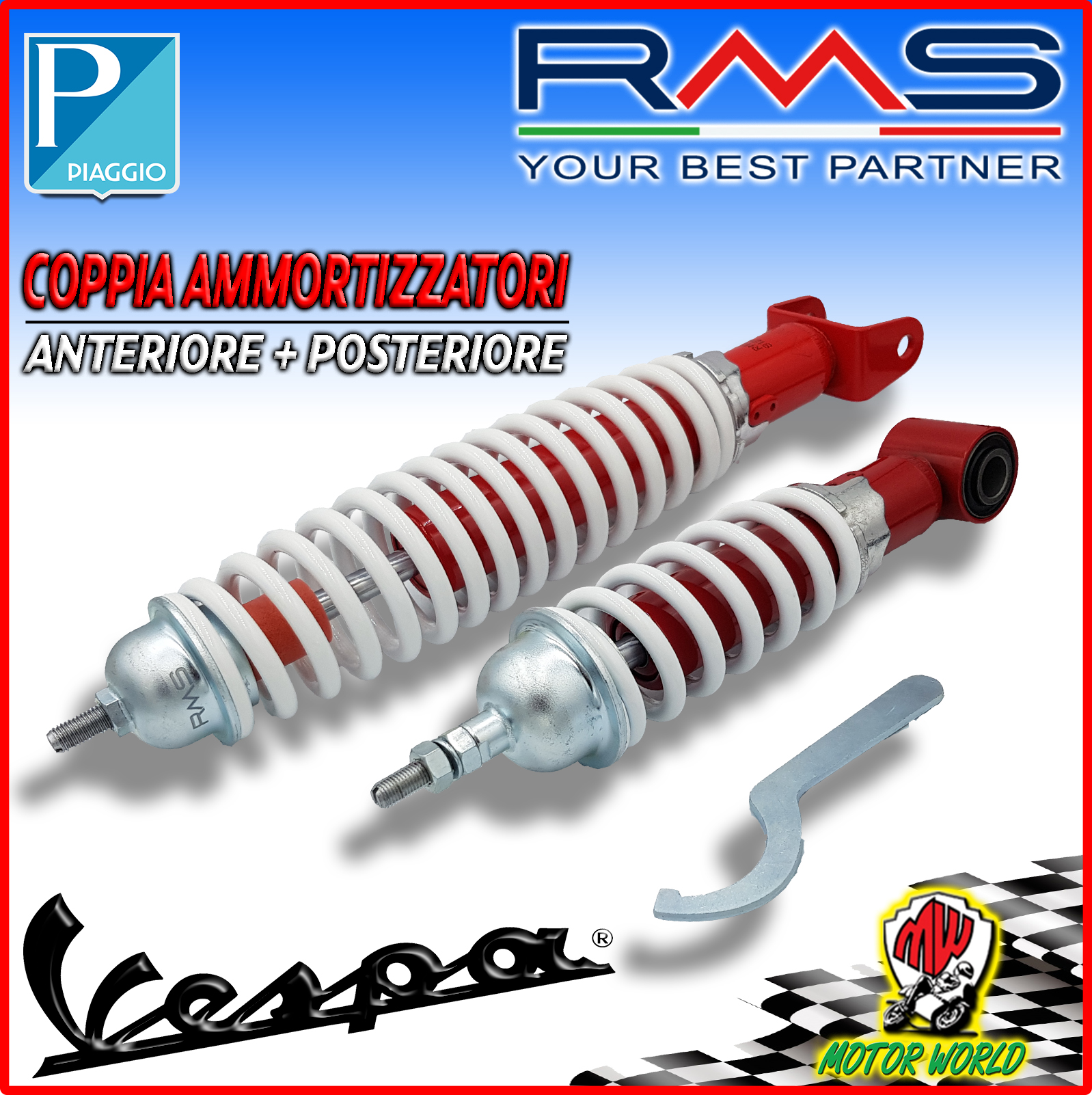 COPPIA AMMORTIZZATORI ANTERIORE POSTERIORE VESPA 50 SPECIAL L R N - Foto 5